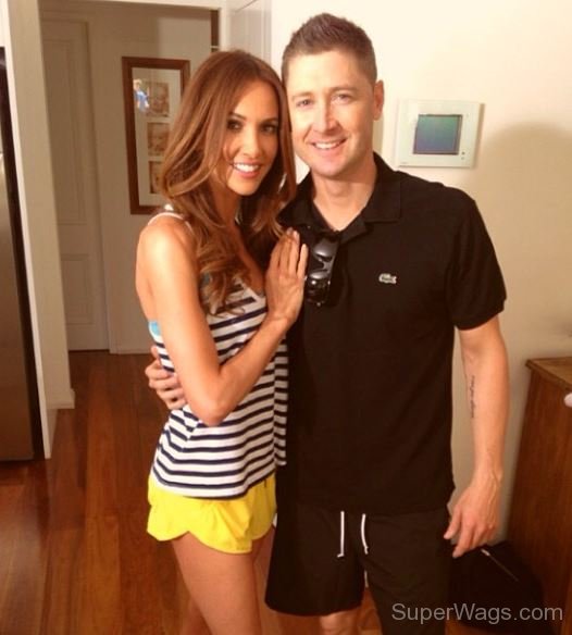 Michael Clarke With Wife In Home