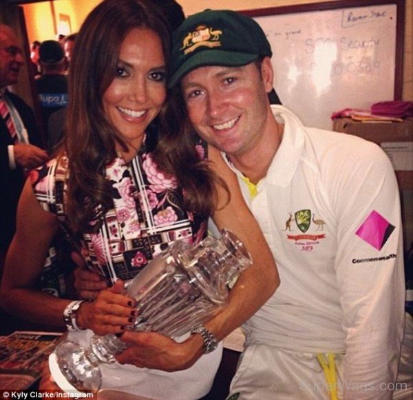 The Happy Couple-Michael Clarke With His Wife