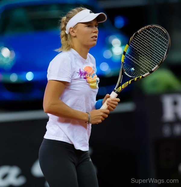 Caroline Wozniacki While Practice