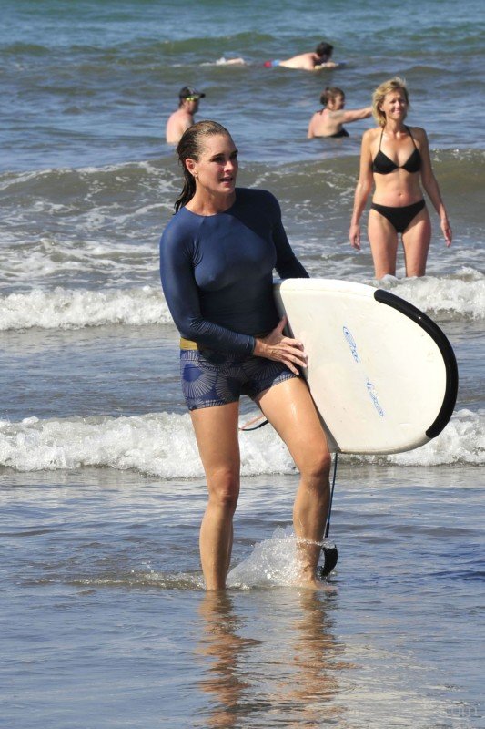 Brooke Shields At Beach