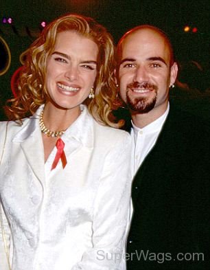 Tennis Player Andre Agassi With Brooke Shields