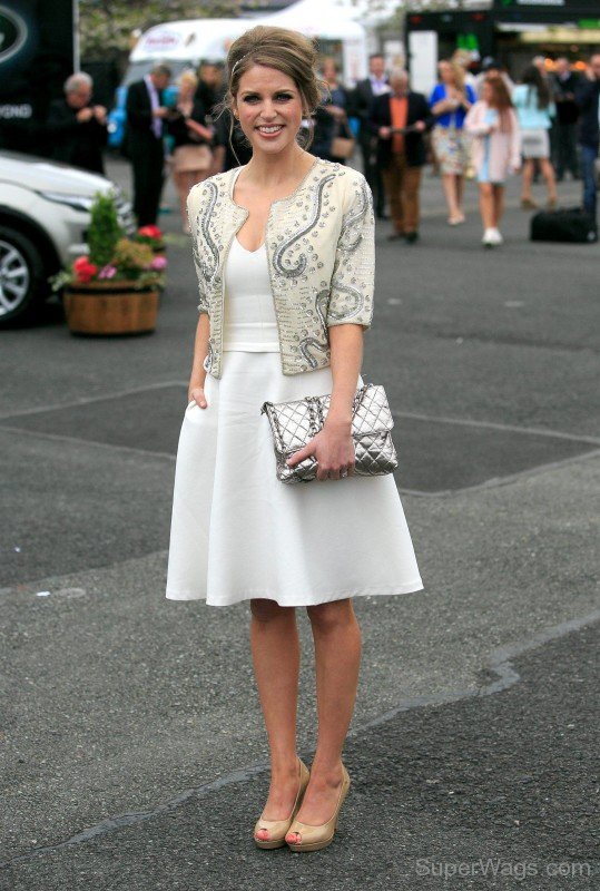 Amy Huberman In White Outfit