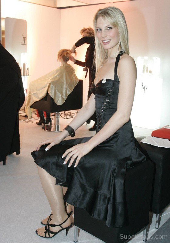 Sarah Brandner In Black Dress