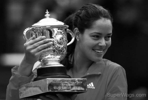 Ana Ivanovic Holding Trophy