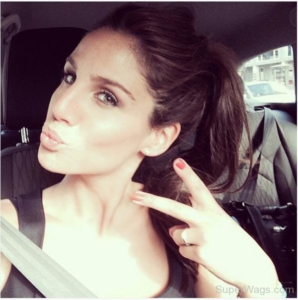 Lucia Villalon Showing Victory Sign