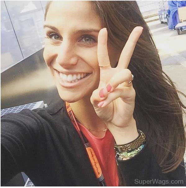 Lucia Villalon Showing Victoty Sign