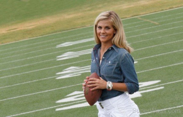 Samantha Ponder Holding Ball