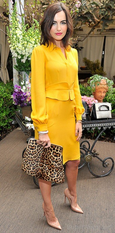 Camilla Belle Wearing Yellow Dress