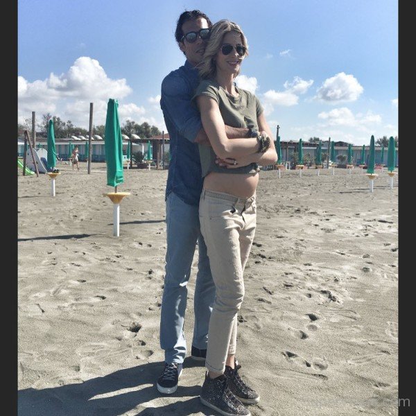 Elena Santarelli With Her Husband-Sw130