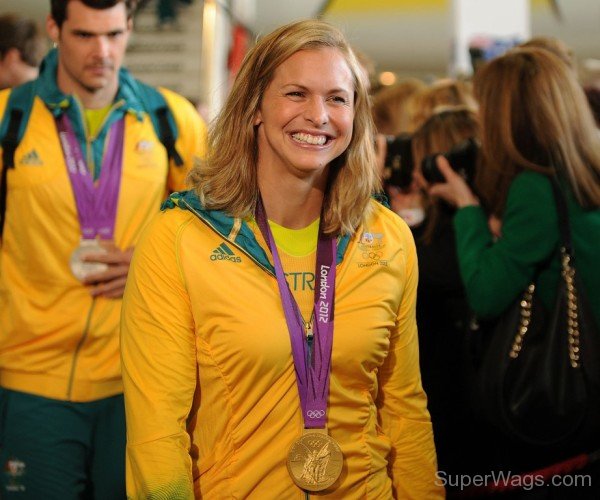 Libby Trickett Wearing Gold Medal-SW141