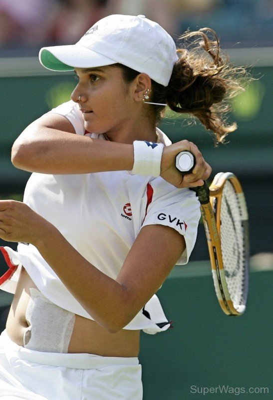 Sania Mirza In White Outdit-SW1053