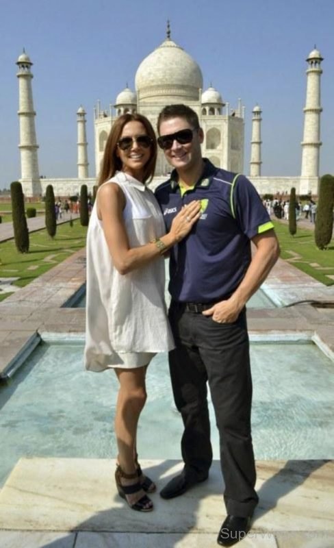 Kyly Clarke And Michael Clarke At  Taj Mahal