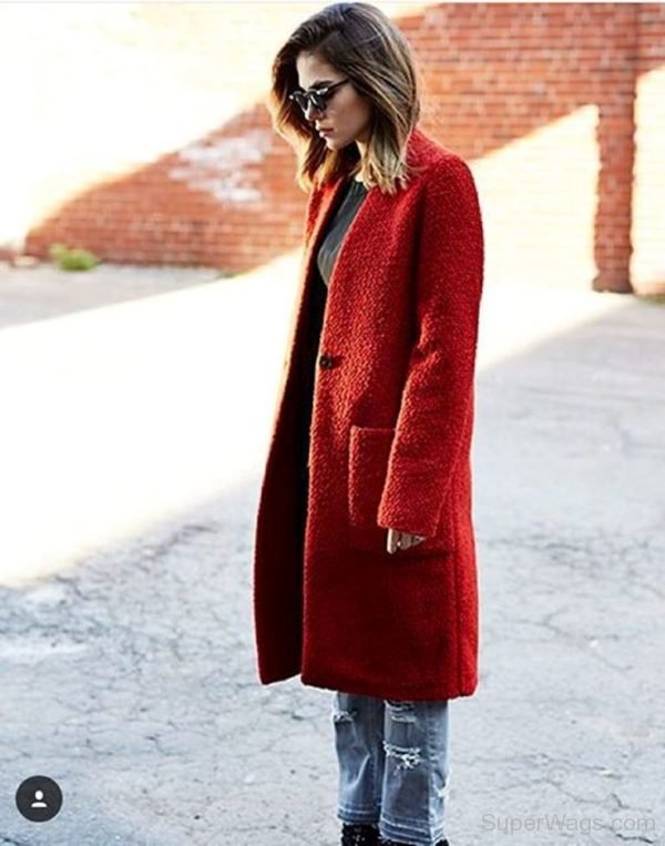 Maripier Morin In Red Coat